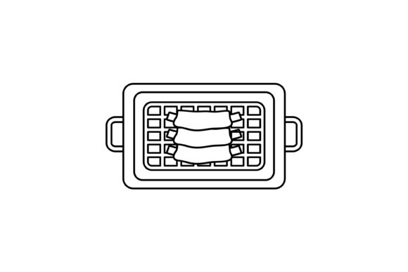 Download Food Icon Grilled Ribs Outline Design - Outline design Collection