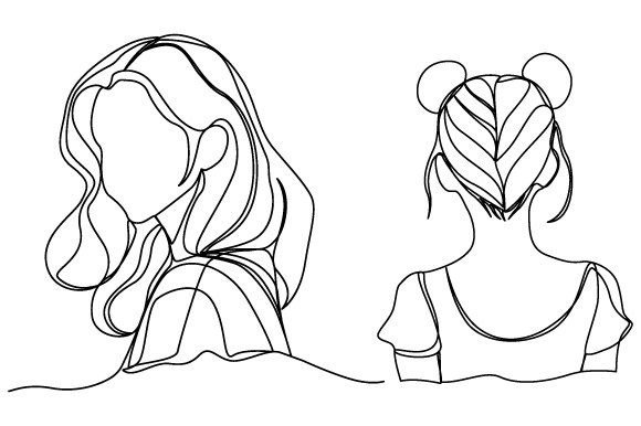 Download Girl Continuous Outline Design - Outline design Collection