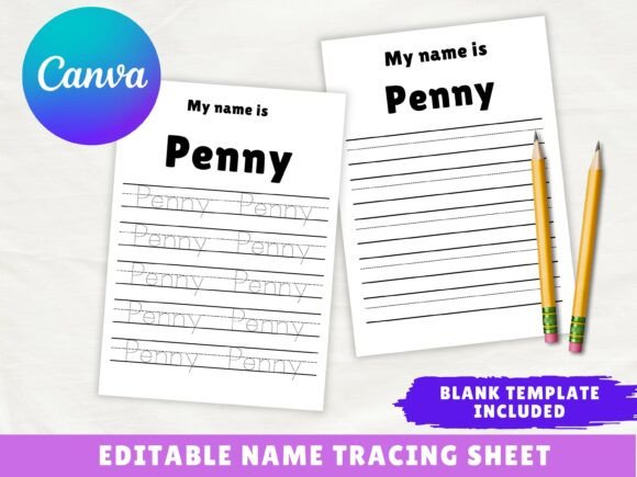 Download Canva Editable Tracing Name Worksheet - Racing Collection