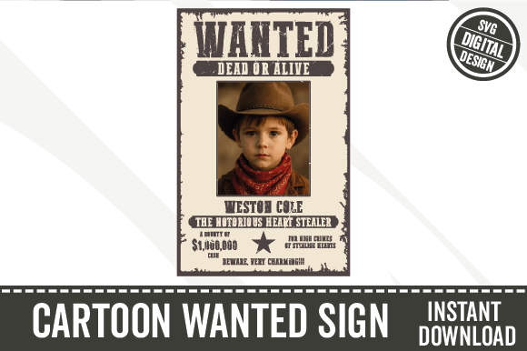 Download Cartoon Wanted Sign Poster Custom SVG - Custom svg Collection