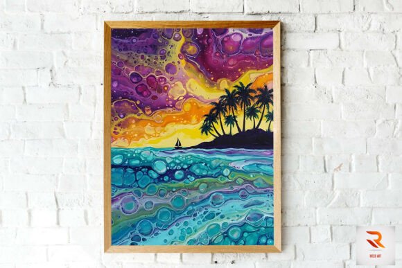 Download Abstract Fluid Art Tropical Paradise - Premium Resources