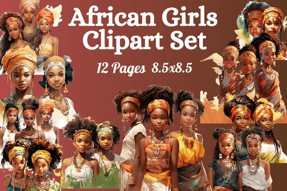 Download African Girls Clipart Set - Girls Collection
