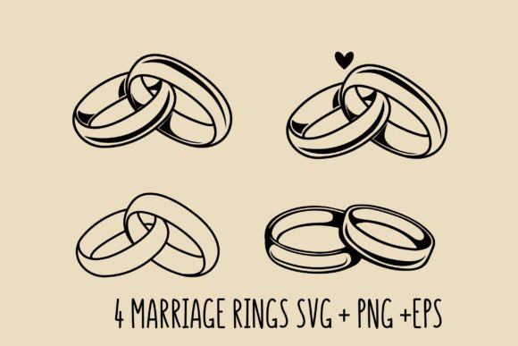 Download Marriage Rings Svg Bundle Outline Design - Outline design Collection